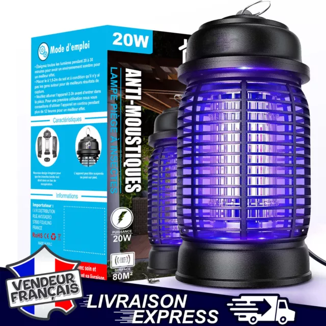 🥵 Lampe Uv 360° Anti Moustique 20W 4200V | Tueur D'insectes Électrique Répulsif