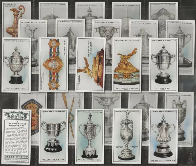 Churchman-Full Set- Sporting Trophies 1927 (25 Cards) Excellent+++