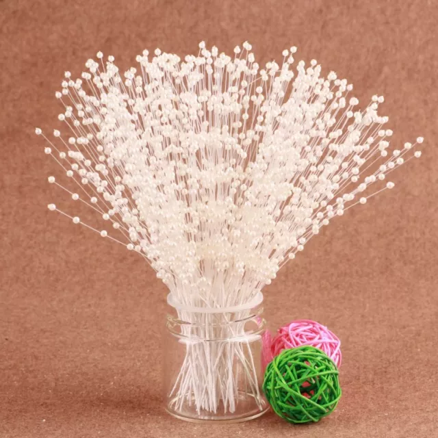 100 Bunches Beads DIY Cake Decoration White Wedding Bouquet New Beads Flower