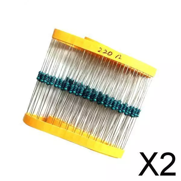 2X 100 Pieces 1 / 4w 0.25w 220ohm Metal Film Resistors