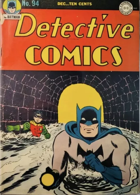 1944 Detective Comics 94 Vintage Batman 3.5 - 4 Grade Cover Damage