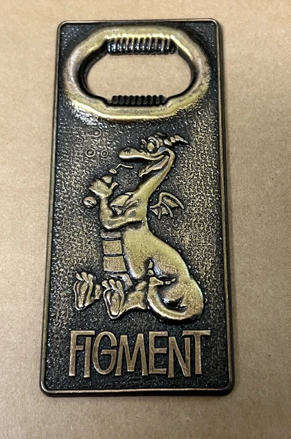 WDW Walt Disney World Epcot Center Figment Bottle Opener 1982 Brass Metal