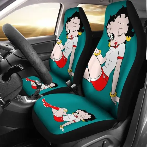 Cute Betty Boop Sexy In Green Theme Car Seat Covers (set of 2)