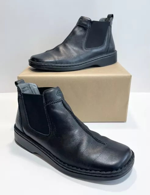 Josef Seibel Womens Ankle Boots Sz 40 EU 9-9.5 US Leather Black Chelsea Modern