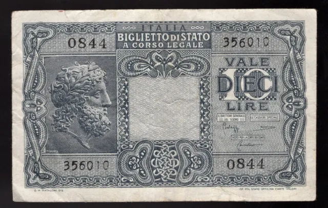 Italy 10 Lire 1944 P ic# 32