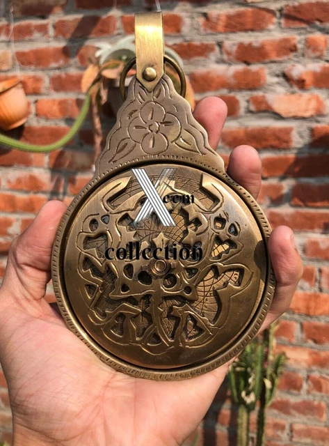 Astrolabio de latón antiguo calendario árabe 8" globo de navegación...