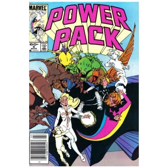 Power Pack (1984 series) #8 Newsstand in Fine minus condition. Marvel comics [f