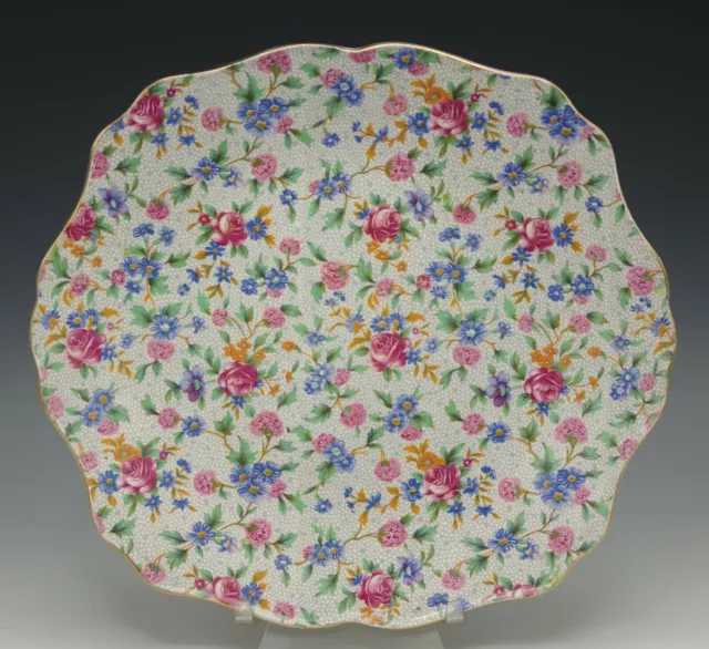 Royal Winton Grimwades Old Cottage Chintz Cake Plate Serving Plate 9.75" Older