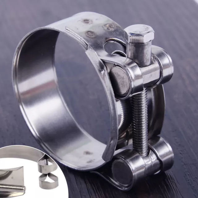 51mm Stainless Steel Motorcycle Band Exhaust Pipe Clamp Caliper Muffler Silencer