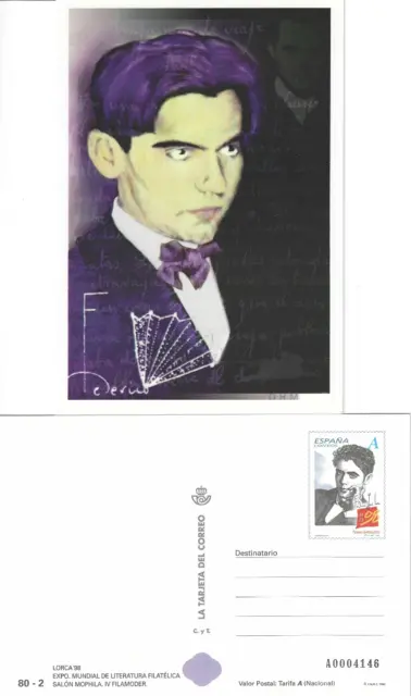 Año 1998 Tarjeta Del Correo Edifil 42 Federico García Lorca