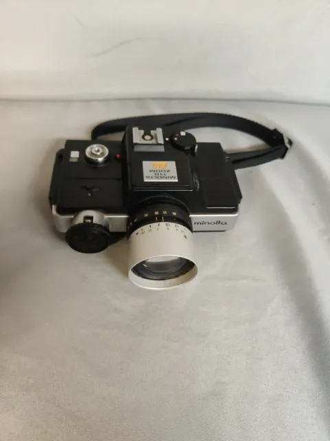 Excellent+ Minolta 110 Zoom SLR Film Camera 25-50mm F4.5 Macro Lens WORKING