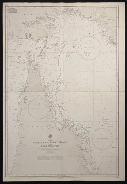 Nautical Chart Cooktown Booby Islands Port Moresby Australia Admiralty 1972