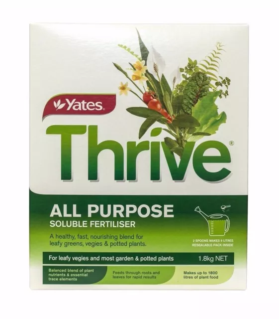 Yates THRIVE All Purpose Soluble Fertiliser Garden Potted Plant 1.8kg *Aust Made