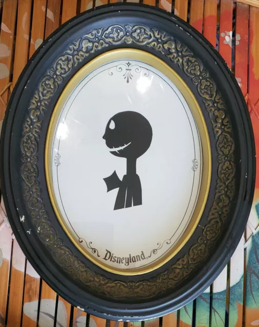 Disneyland Jack Skellington Silhouette Framed Vintage Paper Cut