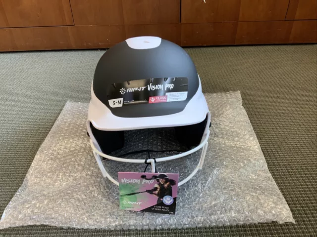 Rip It Vision Pro Matte Softball Batting Helmet S/M 6 6 7/8 Black White w vents Rip It Vision Pro Matte Softball Batting Helmet S/M 6 6 7/8 Black White w vents