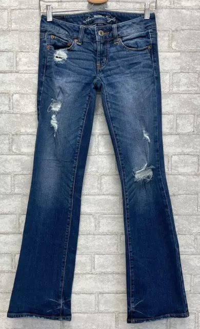 AMERICAN EAGLE Womens Size 0 Regular Favorite Boyfriend Distressed Jeans Stretch