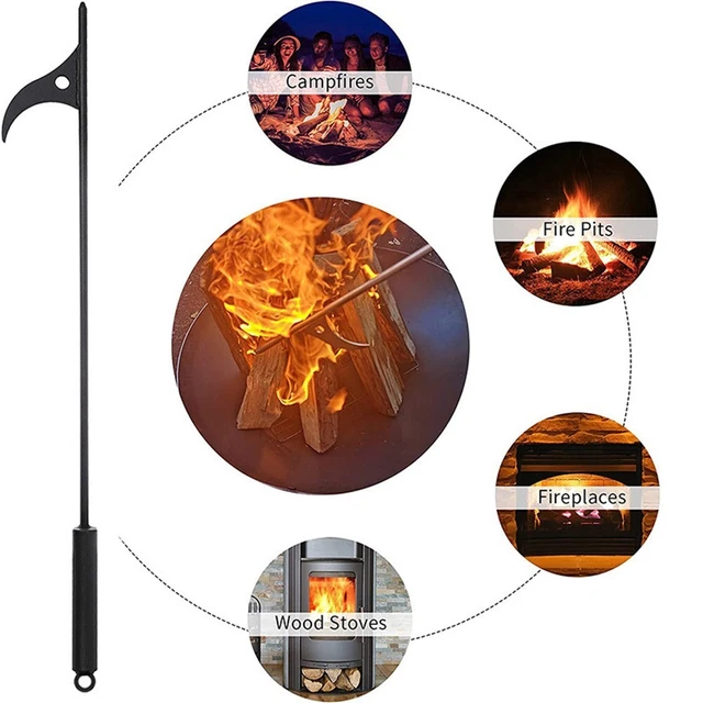 Versátiles pinzas de chimenea 40 pulgadas hierro forjado herramienta de fuego para chimenea