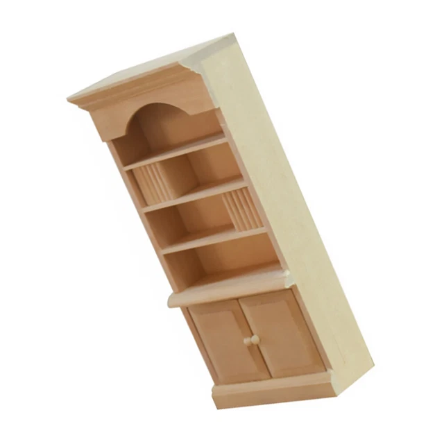 BOOKSHELF DOLLHOUSE SOLID Wood Bookcase Mini Furniture