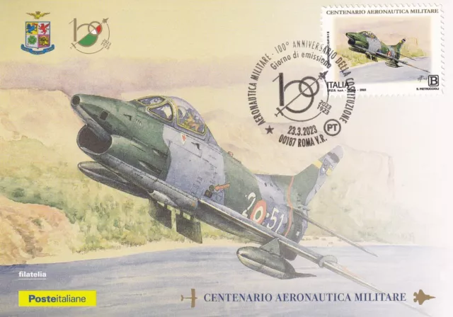 Aeritalia G-91 R-1 Aeronautica Militare Cartolina  Filatelica 2023 Maximum Card