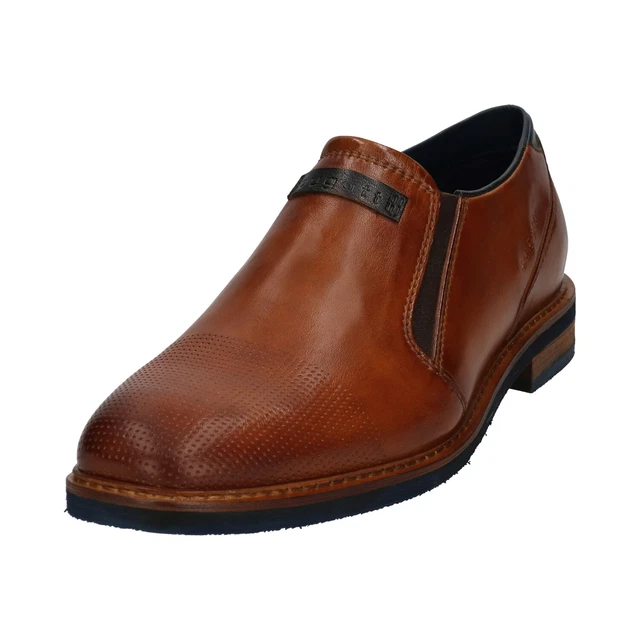Bugatti Homme Mocassins Chaussures Basses Décontractées Cuir Braun Cognac AES60