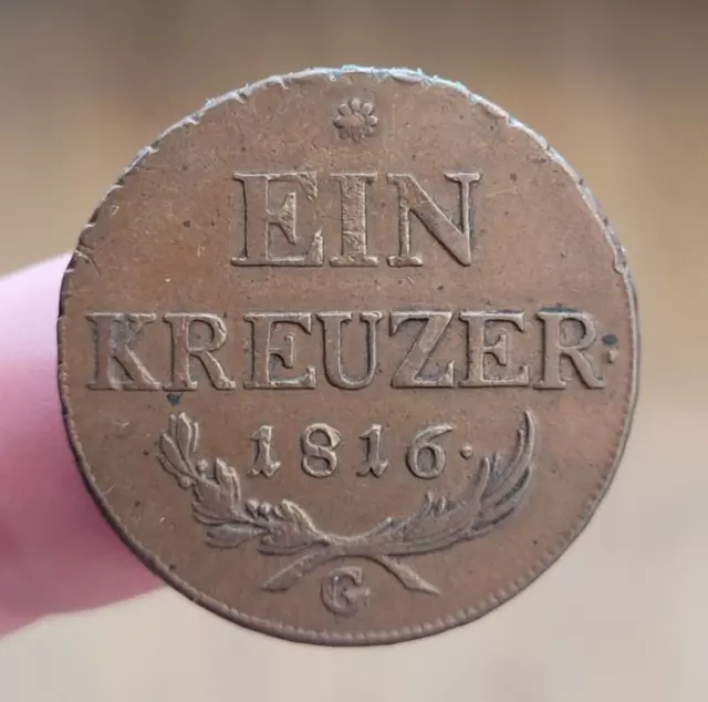 1 Kreuzer 1816 G SELTEN Österreich Kaiserreich