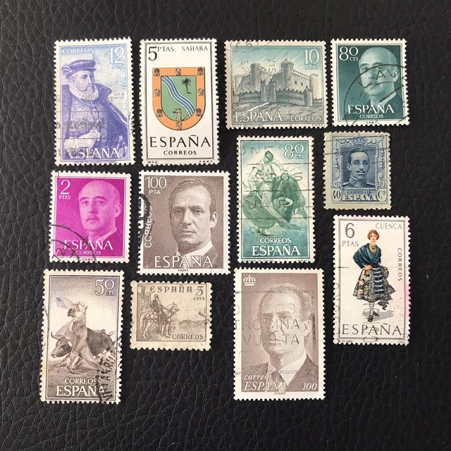 Lot de 12 timbres anciens d’Espagne années diverses - RARE ! E89