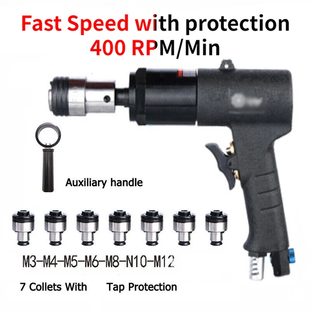 Pneumatic Air Drilling Gun Drill 400Rpm M3-6 M8 M10 M12 Chucks Tapping Machine