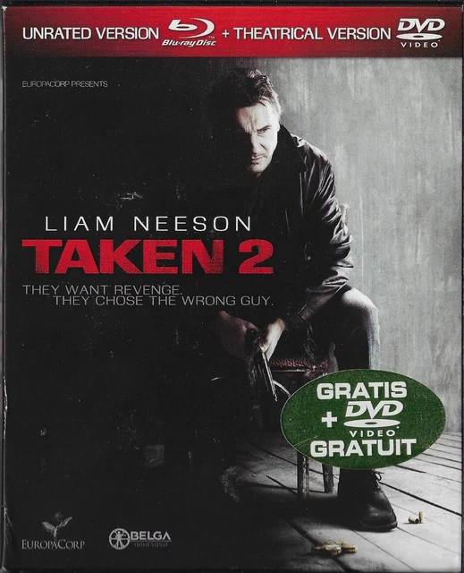 Blu-ray + dvd digipack  TAKEN 2 Liam Neeson version non censuré