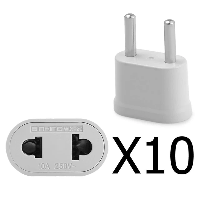Lot de 10 adaptateurs de voyage pour convertisseur de prise secteur US USA...