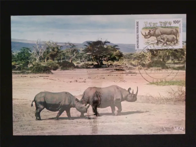 TOGO MK 1974 FAUNA NASHORN RHINO MAXIMUMKARTE CARTE MAXIMUM CARD MC CM c7751