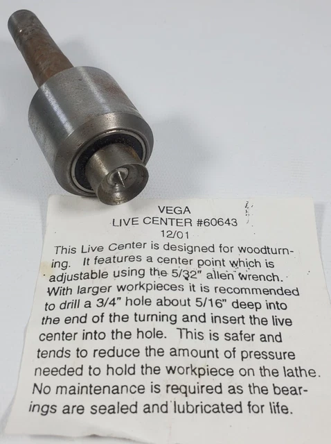 Vega Live Center #60643 For Lathe