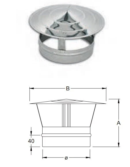 CAPPELLO EOLICO ACCIAO INOX PER CANNA FUMARIA CAPPELLO EOLICO ACCIAO INOX PER CANNA FUMARIA