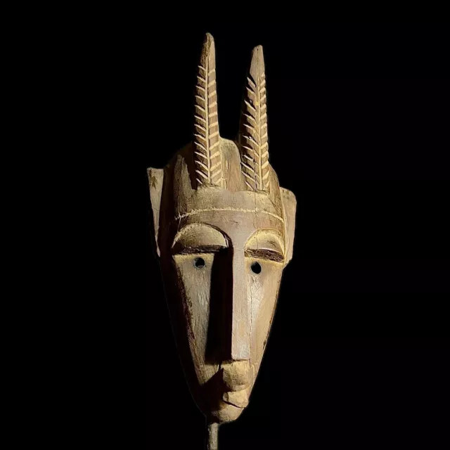 African Mask Wood Tribal Mask Vintage Hanging Mask Bambara mask Mali-9509 3