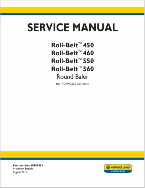 Roll-Belt 450,460,550,560 Service Manual PIN YGN192818+ PDF/USB - 48182661