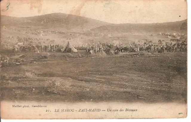 Maroc - 1916 - Zait-Hafid - Bivouacs