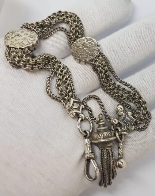 Victorian Sterling Silver Albertina Bracelet & Tassel