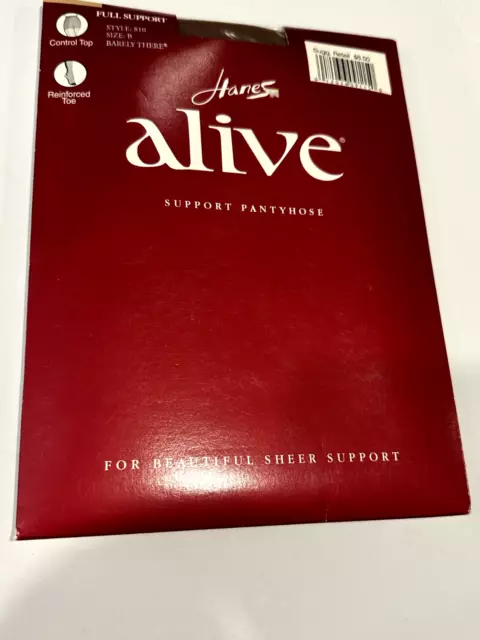 Hanes 810 Alive Control Top Pantyhose Size A Full Support Barely
