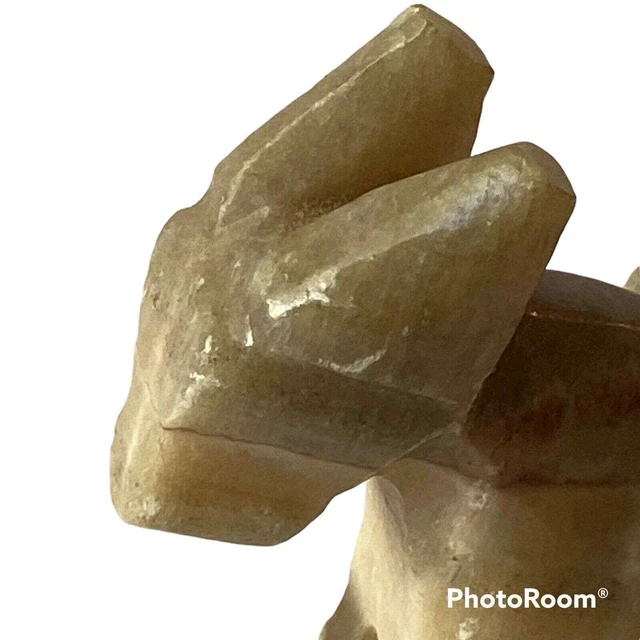 Donkey Hand Carved Marbled Alabaster Art Sculpture Miniature Statue Home Office