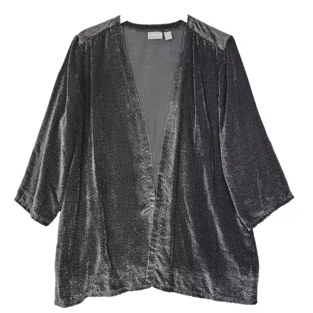CHICOS TRAVELERS SIZE 0 Button Front Tunic Top Velvet Burnout Chico's S  Small £19.87 - PicClick UK
