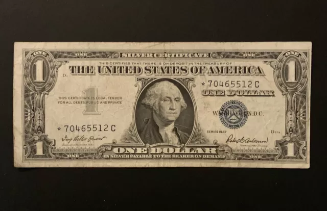 Etats UNIS AMERIQUE USA Billet 1 $ Dollar  BLEUE   1957 * STAR