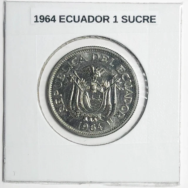 Ecuador Sucre 1964 Nickel Clad Steel AUNC