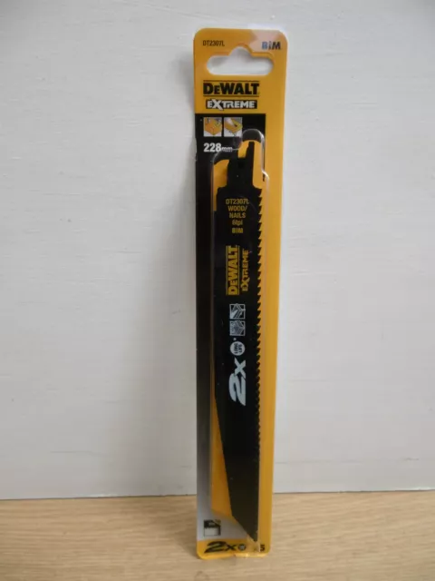 Dewalt Dt2307L Extreme Bi-Metal Wood With Nails Demolition Recip Saw Blades X 5