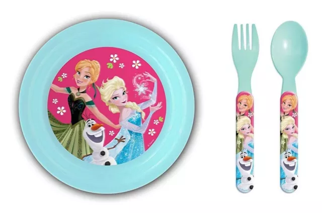 Disney Frozen 3D Plate with Spoon and Fork Set