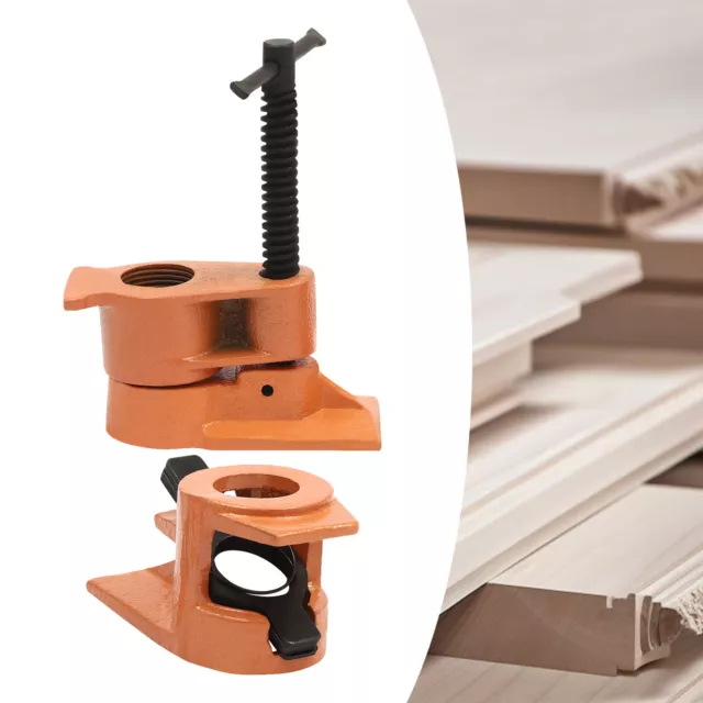 1 Inch Pipe Clamp Jaws Vise Fixture Set Woodworking Frame Tool Kit Orange
