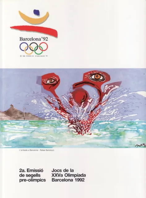 Documento Olímpico Filatelico Barcelona 92 Coob. 2º Emisión Preolímpica