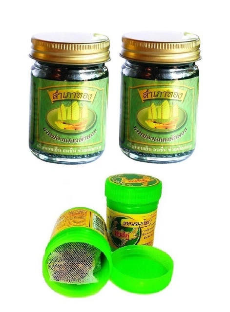 2 X 50g Thai Erbe Massaggio Balsamo Lozione Crema+1 Herbal Inhaler Chicchi