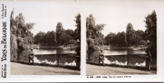 Belgique, Liège, Vue au Square d&#039;Avroy, Vintage print, ca.1910, Stéréo Tira