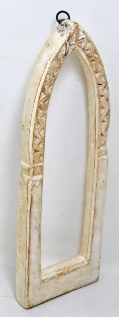 Hand Carved Hard Wood Small Wall Décor Arch / Gothic Mirror Frame