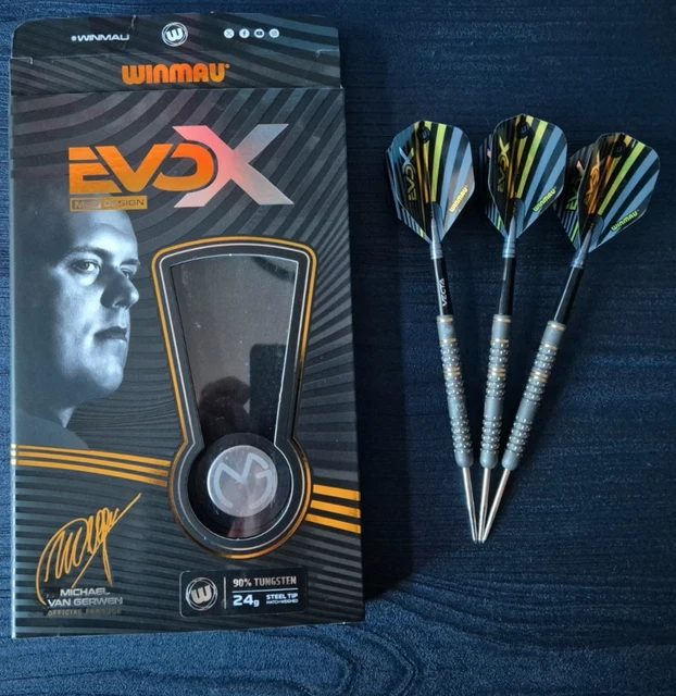Michael van Gerwen MvG Evo X 90% Tungsten Steel Tip Darts by Winmau 24g