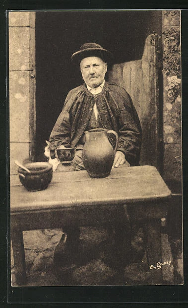 CPA La Normandie Pittoresque, Greis en costume typique